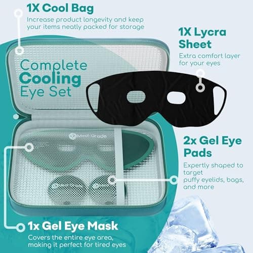 Medi Grade Cooling Eye Mask for Puffy Eyes, Reusable Cold Compress Gel Pads — view 4