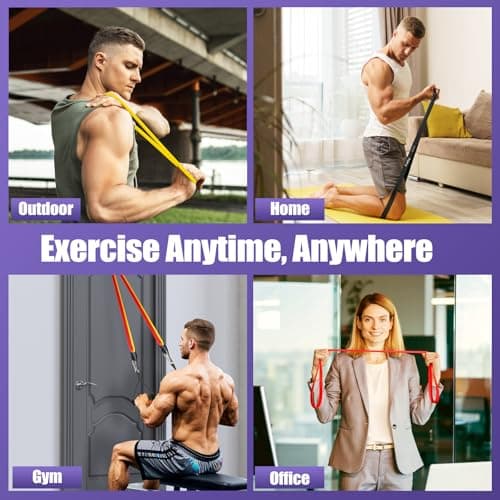 Fokky Resistance Bands Set,5 Levels Exercise band with Door Anchor, Handles — view 6