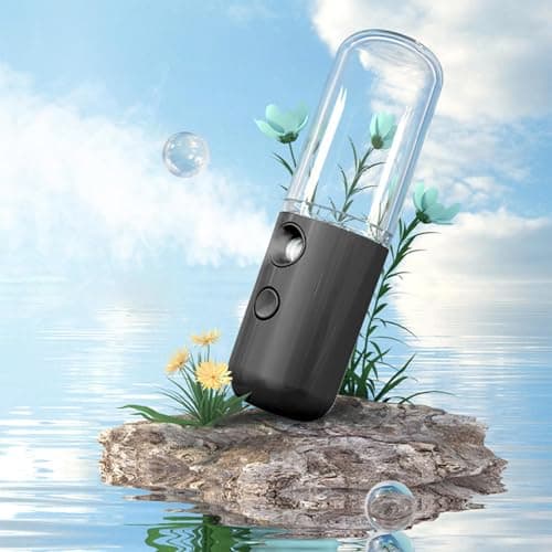 Stylebest Face Nano Mist Sprayer Portable Moisturizing Hydrator for Daily Hydration Compact Travel Size 50ml ABS (Black) — view 3