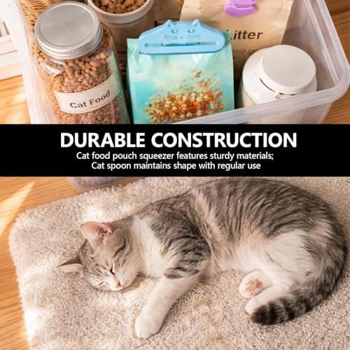 Cat Food Pouch Squeezer, Four Piece Set in Cream, Purple, Orange and Blue, Portable Cat Food Dispenser for Travel and Precise Feeding Control, Versatile Pet Feeding Tool for Multi-Pet Households. — view 6