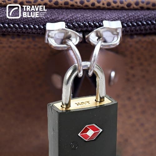 Travel Blue TSA Approved Luggage Padlocks with Key Identi Locks for Suitcases & Travel Bags – Keyed Alike, Solid Brass Body with ABS Coating, Travel Locks for USA & International Travel (Pack of 2) — view 2