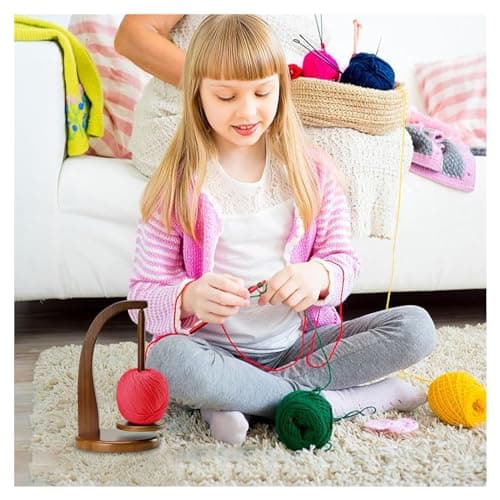KARPIX Wool Unwinder, Magnetic Wool Ball Holder, Wool Holder Rotating, Yarn Holder, Wooden Yarn Spinner, Crochet for Knitting Lovers (B) — view 5