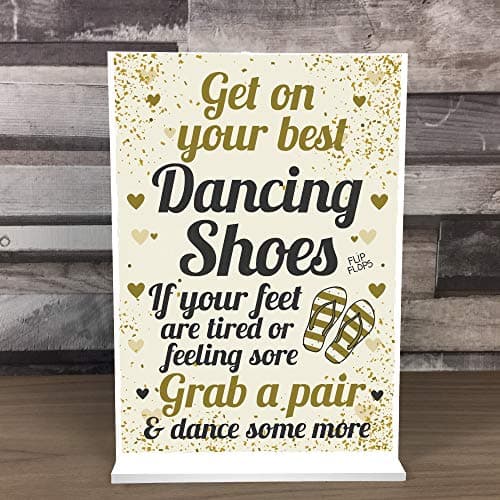 Red Ocean FLIP FLOP BASKET Wedding Sign Dancing Shoes Free Standing Plaque Wedding Decoration Keepsake — view 2