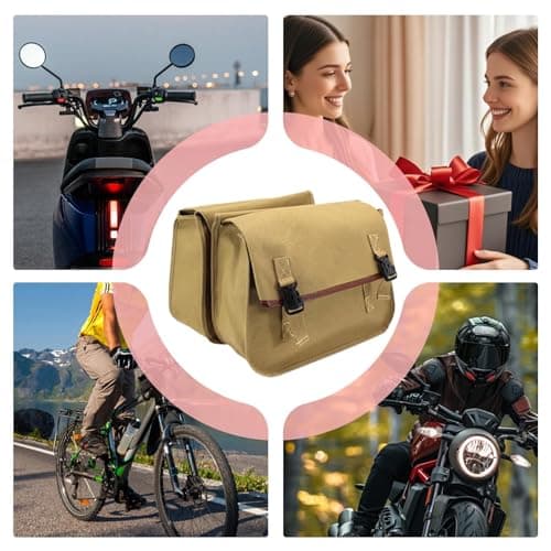 Leather Motorcycle Saddlebags – Hard Shell Side Storage Bags, Weatherproof Panniers | Lockable Design, Classic Look, Easy to Mount, Compatible with Cruiser, Touring, Sport Bikes, durabe Utility Gear — view 4