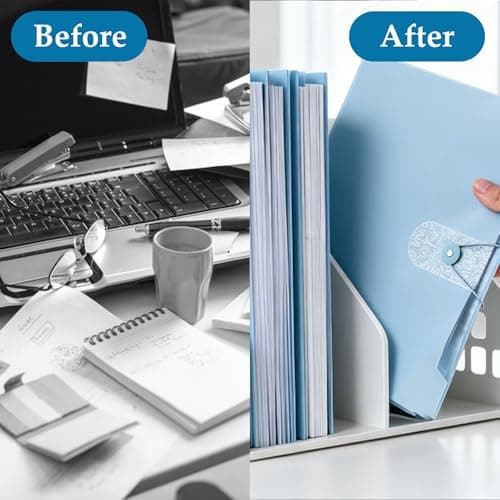 ASelected A4 Expanding File Organiser, 3 Pcs Large Capacity Poly Pockets Document Organiser, 12 Compartment Expandable Document Bag for Office, Business Trip, Home — view 3