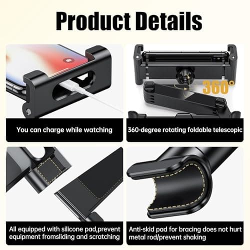 Times Mark Car Headrest Tablet Holder,360° Rotating Back Seat Tablet Mount — view 3