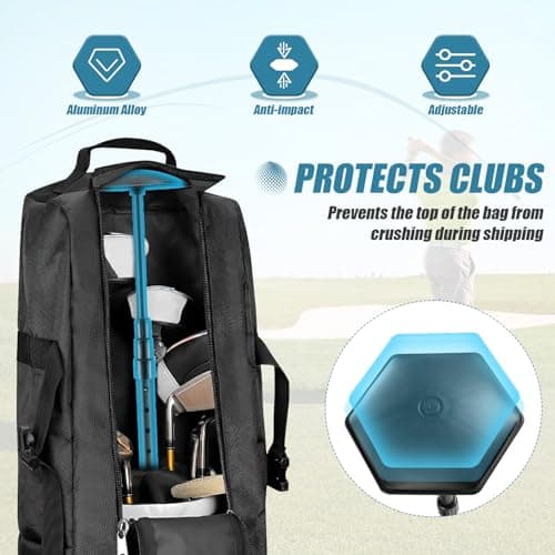 Golf Travel Bag Support Rod, Club Protector Pole Cover Aluminum Alloy Adjustable 4 Telescoping Section, Golf Support Stick, Golf Club Bag Accessories Support System for Golf Bag, Durable Portable — view 2