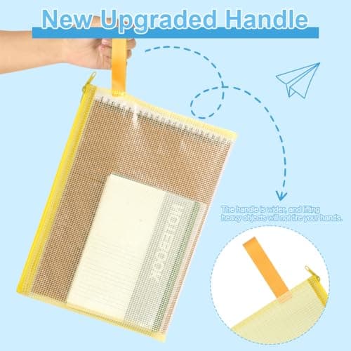 OFFCUP Plastic Wallets, 15PCS A3 A4 A5 Zipper Bags with Label Pocket — view 4