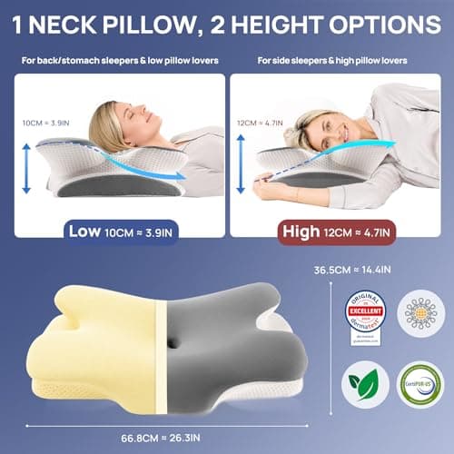 MULISOFT Memory Foam Pillow, Cervical Pillow, Neck Pillow, Ergonomic Pillow — view 2