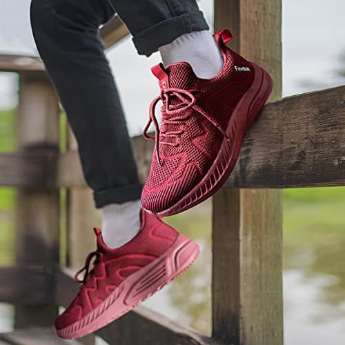 Feethit Women Trainers Casual Sneaker Shoes Gym Sport Tennis Burgundy 7 — view 2