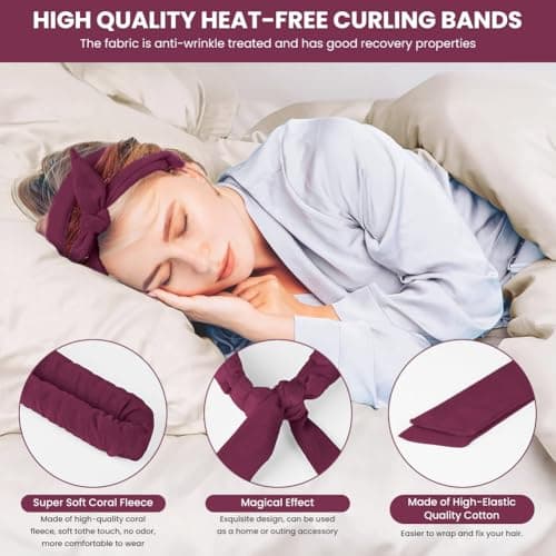 BUTBU Heatless Curlers Headband, 5PCS No Heat Hair-Curlers and Rollers — view 3