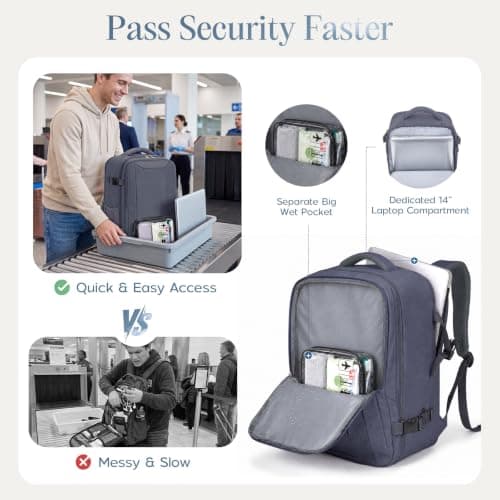 Xkdoai for Ryanair Cabin Bags 40x30x20,Backpack with TSA Approved Clear Bag — view 4