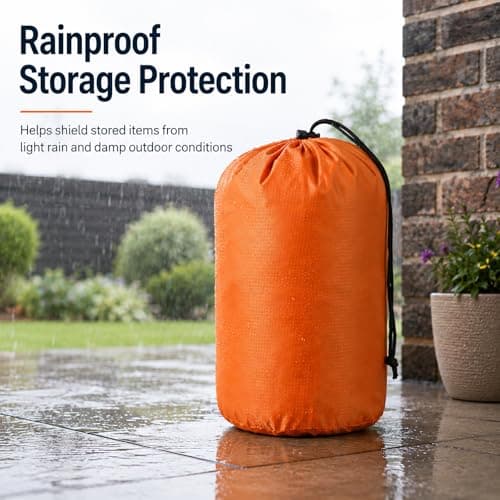 Rucksack Rain Covers, Drawstring Storage, Orange, Blue And Black, 3-Pack — view 3