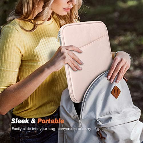 MoKo 9-11 Inch Tablet Sleeve Case, Fits 11inch iPad Air M3, iPad A16 2025, Pro 11 M4, iPad 10/9/8/7th, Galaxy Tab S9/S8/A8/A7, Protective Bag Carrying Case with Pocket, Pink — view 6
