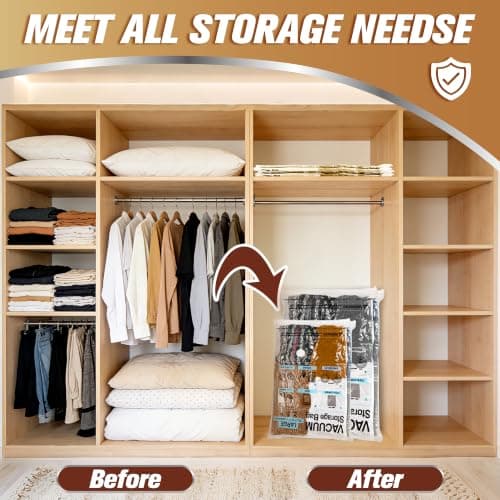 STORAGE MASTER Vacuum Storage Bags, Space Saver Bags 80% More Storage Space, With Hand Pump (12, Jumbo) — view 6