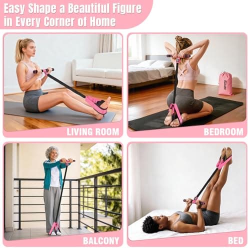 Upgraded Pedal Resistance Band with Handles, Multifunction Foot Pedal Exercise Bands for Abdomen,Waist,Arm, Core/ABS,Leg Trainer - Pilates & Home Gym Equipment for Women — view 6