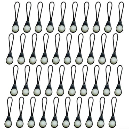 Gdfnmogo Glow in Dark Zipper Pulls Luminous Replacement Tabs for Camping Tent Backpack Luggage Repair Kit Night Hiking Gear 40 Pack — view 3