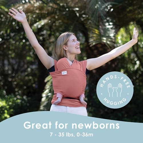 Sleepy Wrap Baby Carrier 3-16 kg, Stretchy Wrap Infant Sling, Pink — view 3