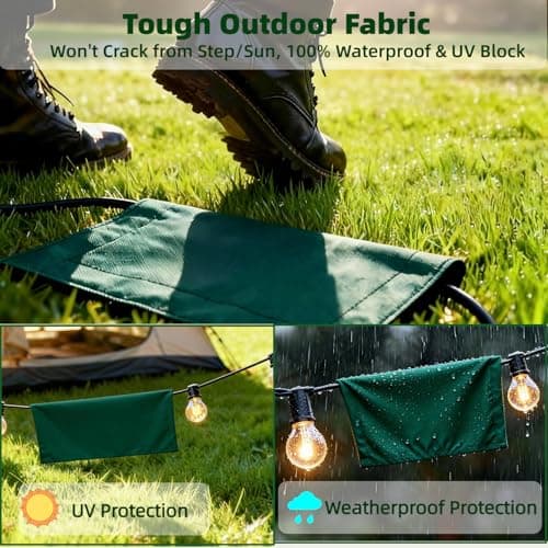 8-Pack Outdoor Extension Cord Safety Cover, 11.2 x 6 Inch, 600D Oxford Cloth Waterproof Weatherproof Plug Connector Protector with Velcro Closure, Non-Plastic Outlet Cover for Garden, Patio, Yard — view 5