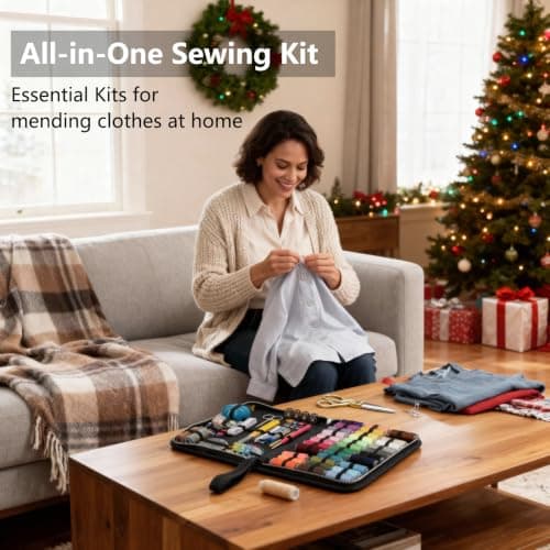Sewing Needle Thread Kit Adults: Newly Upgraded 249 Pcs Professional Hand Sewing Supplies Kits - Large Sewing Kit for Adults Basic Starter Beginners Travel Emergency Sew Repair Set — view 2