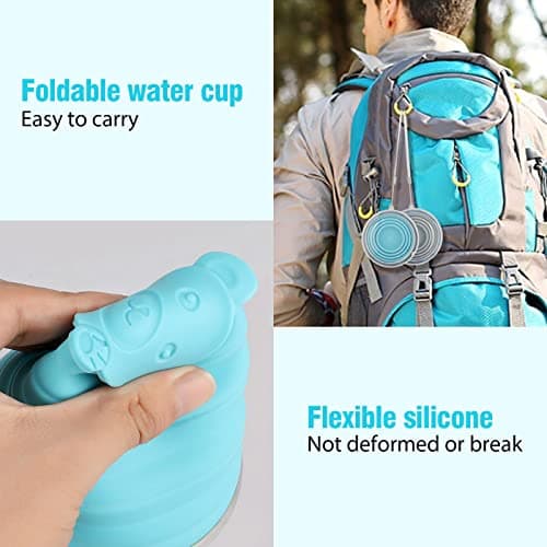 Silicone Collapsible Cup, Travel Foldable Cup with Plastic Sealing Lid — view 4