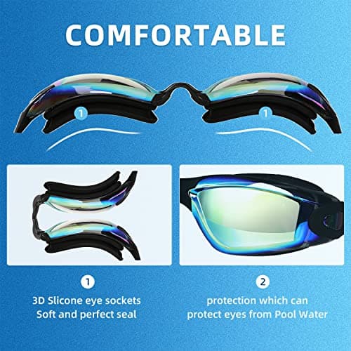 KCDMBUE Swim Goggles 2 Pack Anti Fog No Leaking for Adult Women Men — view 6