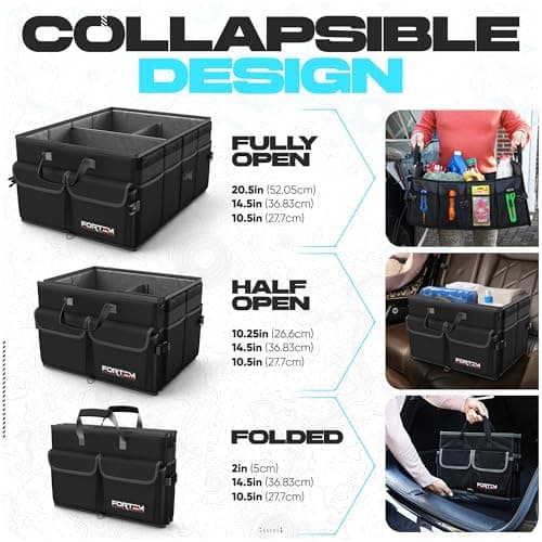 FORTEM Car Boot Organiser - Foldable Car Organiser & Storage for SUV Trucks — view 6