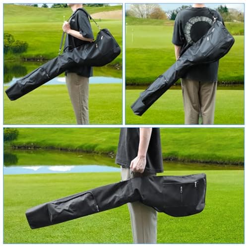 TEUYOE Foldable Golf Club Travel Bag, Golf Club Carrier Bag with Zipper for 8-10, Small Lightweight Portable Golf Carry Bag Waterproof for Women, Men, Black — view 6