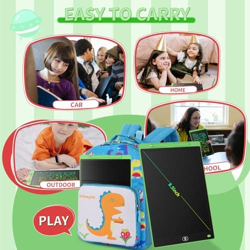 Genialba 8.5 inch LCD Writing Tablet - Colorful Screen Drawing Board for 2-6 Year Old Boys & Girls - Educational Toys Gifts for Birthday & Christmas (Green) — view 4