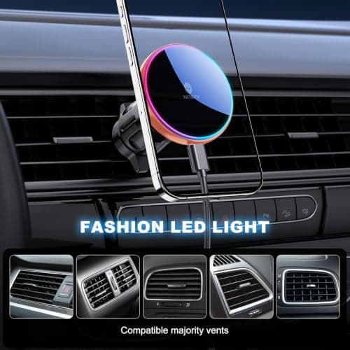 MOKPR for Magsafe Car Mount Charger, 15W Magnetic Wireless Car Charger — view 5