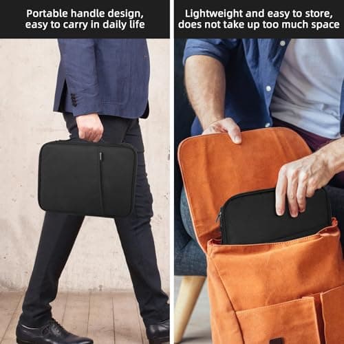 Arvok 9-11 Inch Tablet Sleeve Bag for New 11" iPad Pro M4/iPad Air M2 2024, iPad 10.9" (10th Gen), iPad Pro 11" 4/3/2, iPad Air 5/4/3 10.9"/10.5", Water-Resistant Tablet Carrying Case, Black — view 6