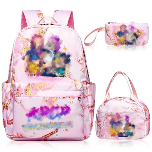 K Pop School Backpack, 3 Piece Set with School Bag Lunch Bag Pencil Case