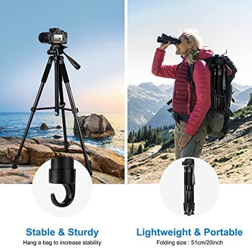 JOILCAN Aluminium Camera Tripod, 65inch Compact Travel Tripod for DSLR — view 5