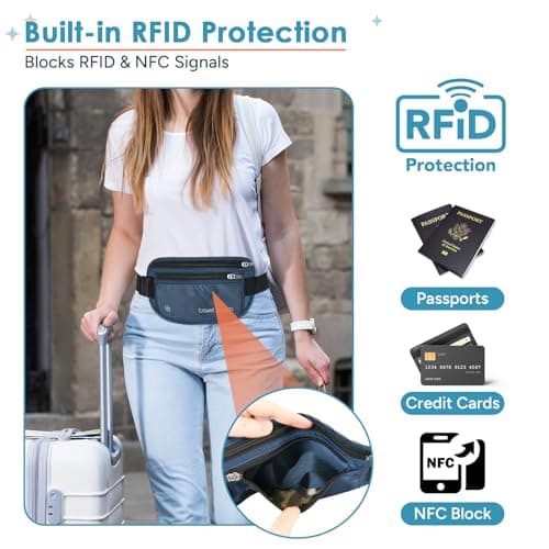 travel inspira Money Belt, Passport Holder Secure with RFID Blocking — view 2