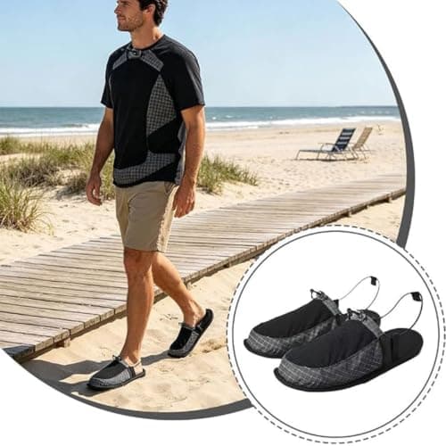 Ultralight Foldable Camp Shoes Portable Travel Slippers for Hiking (Orange, Adult, Men, Medium, Alpha, UK Footwear Size System, Medium) — view 4