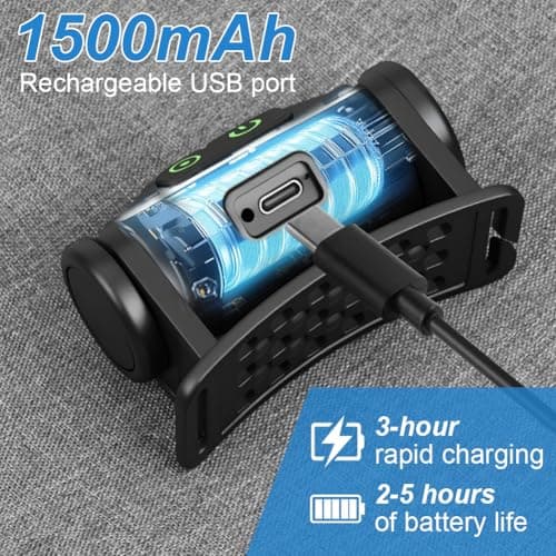 HOTUT LED Head Torch, 2 Pack Super Bright LED Headlamp with Motion Sensor and Magnetic Base, 3 Modes, Head Torch Rechargeable, IPX4 Waterproof, for Power Cuts, Emergency, Running, Hiking — view 6