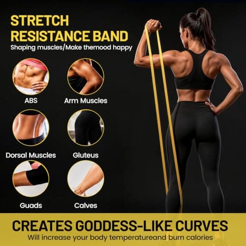 Resistance Bands for Working Out, 4 Levels Exercise Band with Door Anchor, Pull Up Bands for Strength Training, Yoga, Stretch Mobility, Powerlifting, and Home Workouts — view 5