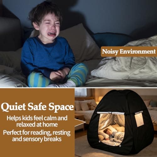NKFBEV Sensory Tent, Kids Pop Up Tent, Blackout Tent with Organizer Bag, Foldable Pop Up Calm Down Tent, Calm Down Play Tent for Children with Autism, SPD, Anxiety to Play and Relax Improve Focus — view 6