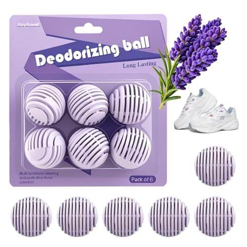 Aoyfuwell 12 PCS Shoe Deodorizer,Odour Eaters,Long-Lasting Deodorizer, Reusable Shoe freshener, Keeps Shoes Fresh for 24 Hours.Lavender-Scented Shoe deodorizing Balls。