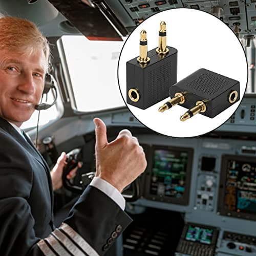 Airplane Airline Flight Socket Adapters for Headphone/Earphone,2pcs(3.5mm) — view 5