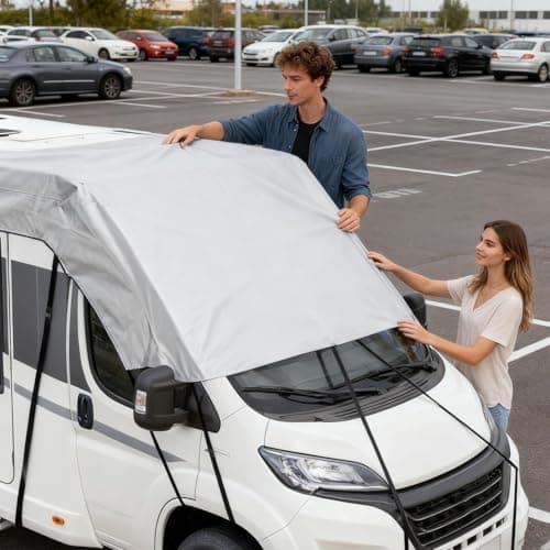 Caravan Roof Cover - 6.5M 210D Canvas Motorhome Top Cover, Waterproof UV Resistant Sunshade Roof Protector | Snowproof & Dustproof For Trailer, Camping, Travel, Outdoor Adventures, Road Trip, Winter — view 5