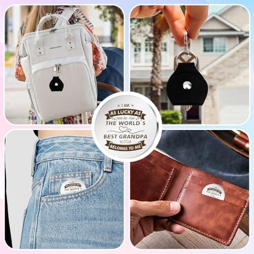 Yeeaulpa Grandpa Gift Fathers Day Pocket Hug Gifts for Grandpa Best Grandad Birthday Presents Grandparent Presents from Grandchildren Valentines Father's Day Keychain Easter Halloween Christmas — view 5