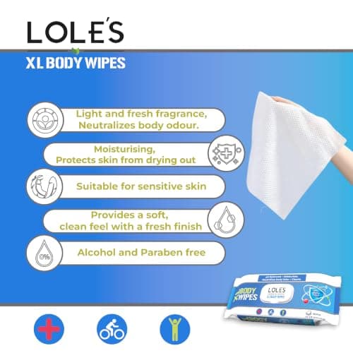 LOLE'S XL Body Wipes for Adults, No Shower Body Wash Wet Wipes, 4pk x 48 — view 4