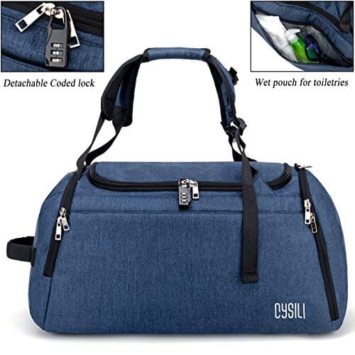 42L Waterproof Gym Bag with Shoes Compartment, Weekend Bag with Wet Pocket — view 3