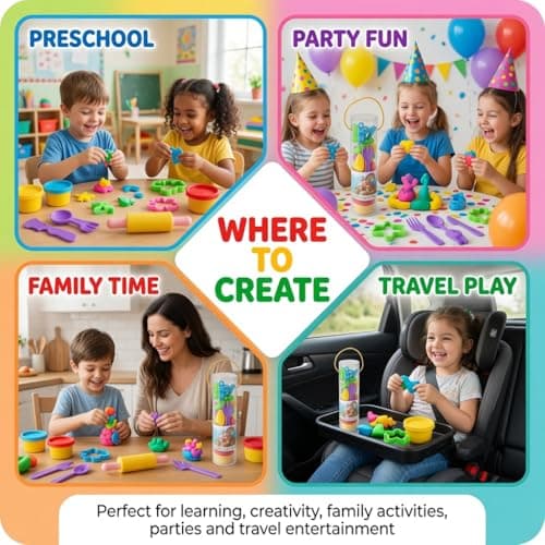 Clayo-Play Dough Tools Set for Kids – 13PCS Playdough Accessories Kit with Roller, Cutters & Molds – Toddler Clay Modeling Tools for Preschool Sensory Play, Arts & Crafts Toy for Boys & Girls — view 3