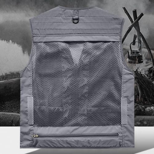 Men’s Utimen’s Utility Giletlity Gile Cargo Vests with Multi Pockets Outdoor Lightweight Travel Security Vest Plus Size Sleeveless Zip up Jackets for Tool Work Fishing Hiking — view 4
