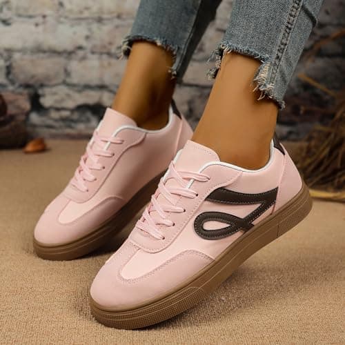 Women's Walking Shoes, Lightweight Mesh Upper, Contoured Cushioned Sole (Pink,6) — view 6