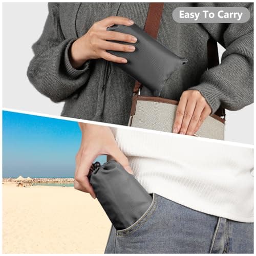 AYBUY Outdoor Travel Blanket, 200 x 140 cm Sandproof Beach Mat, Black — view 4
