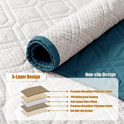 XDKS Sofa Armrest Organizer Caddy Anti-Slip Armchair Storage Bag Remote Control Holder for Recliner Couch with Pockets for Cellphone Magazines Glasses Space Saver Bag (Teal) — view 3