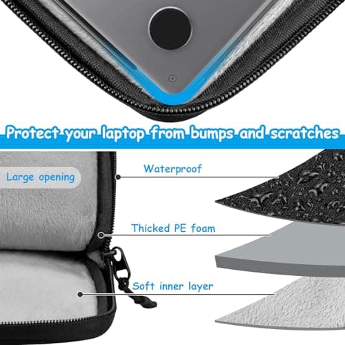 AIPIE Laptop Case 13 13.3 13.6 Inch Work Bag Compatible with MacBook Pro, Air M1 M2 Brifcase 13.4 x 9.5 x 1.6 Inch Bump Absorb Soft Sleeve for Acer ASUS Dell HP Lenovo Surface Chromebook Netbook — view 6